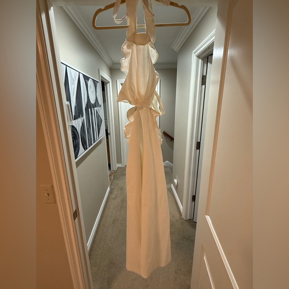 Zimmerman Lovestruck Tie Back Midi Dress in White